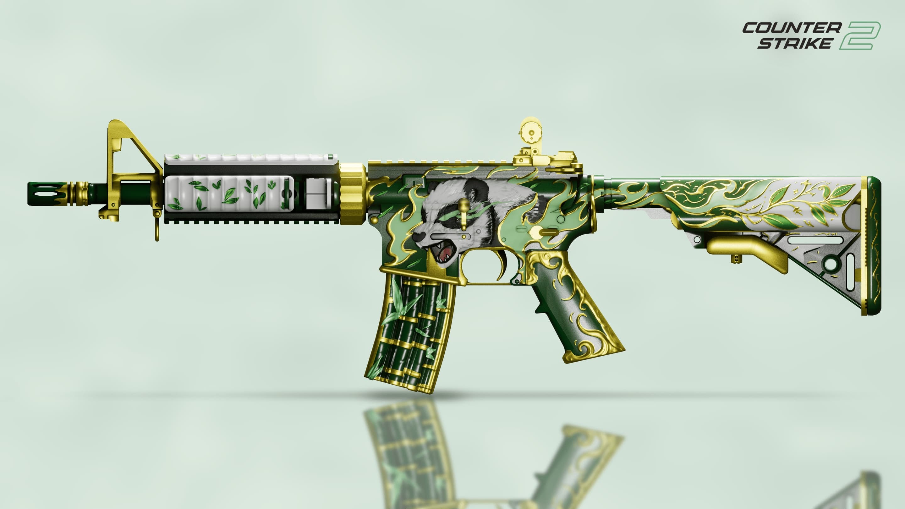 Green M4A4 The Hōrai Workshop render by YiTaSu.